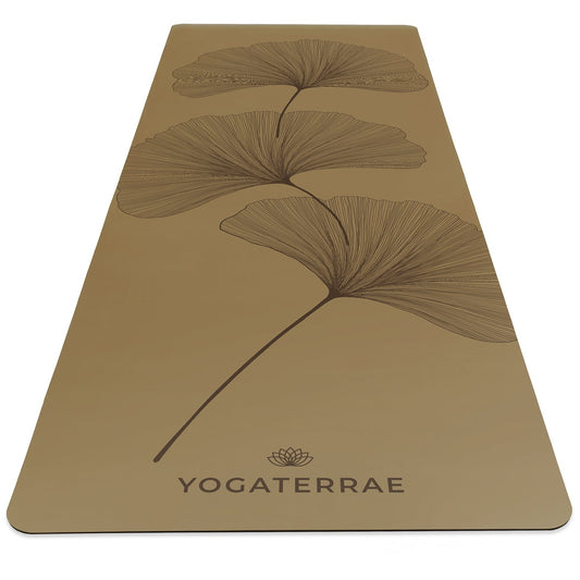 TAPIS DE YOGA MAUNA KEA GINKGO YIN YANG DEEP BRONZE OLIVE