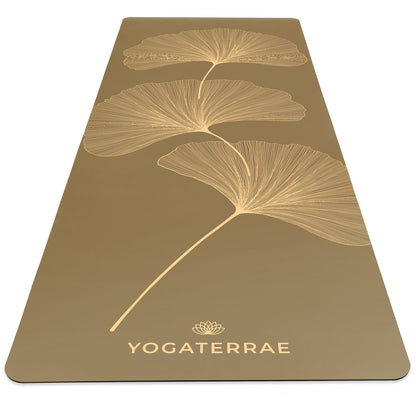 TAPIS DE YOGA MAUNA KEA GINKGO YIN YANG LIGHT BRONZE OLIVE