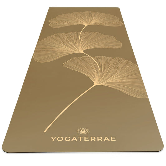 TAPIS DE YOGA MAUNA KEA GINKGO YIN YANG LIGHT BRONZE OLIVE