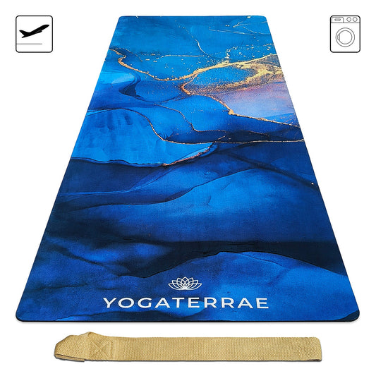 TAPIS DE YOGA SUÉDÉ ET CAOUTCHOUC NATUREL SVARNA NADI " VOYAGE "