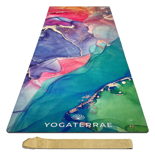 TAPIS DE YOGA SUÉDÉ ET CAOUTCHOUC NATUREL DHYANA