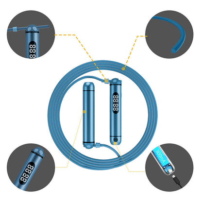 2 CORDES À SAUTER INTELLIGENTES ET CONNECTÉES BLEUES