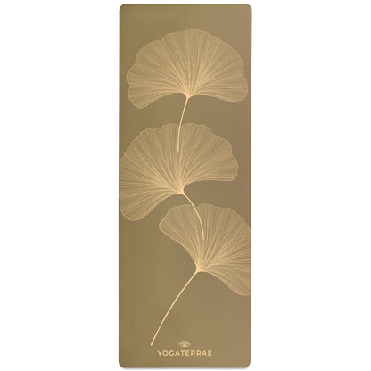 TAPIS DE YOGA MAUNA KEA GINKGO YIN YANG LIGHT BRONZE OLIVE