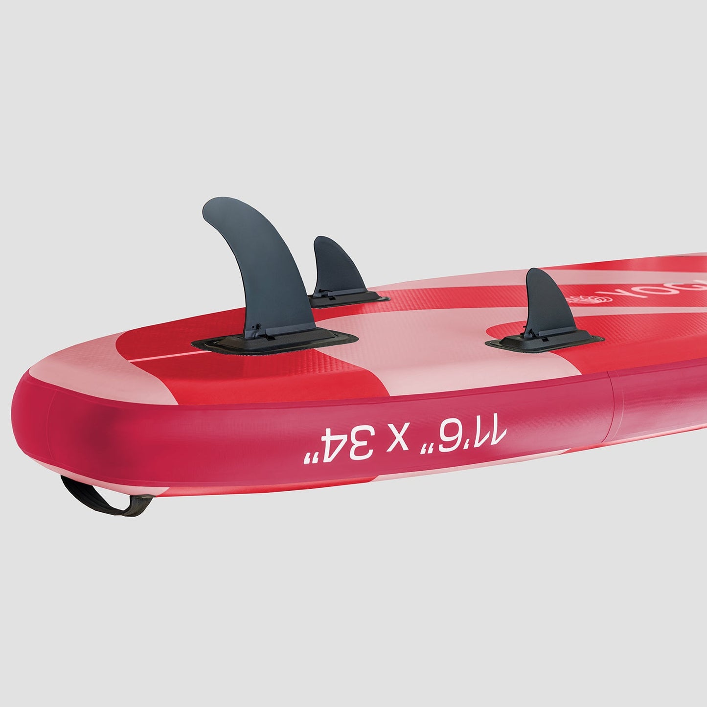 "3 Ailerons premium pour bonne manœuvrabilité et glisse fluide SUP Yogaterrae 11'6", poignée ergonomique, design de Vagues"