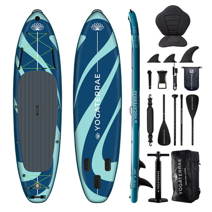 "Pack complet 2 en 1 SUP Kayak Yogaterrae Great Lakes 11'6" + 10 accessoires premium pour une expérience nautique optimale"