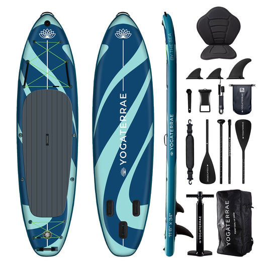 "Pack complet 2 en 1 SUP Kayak Yogaterrae Great Lakes 11'6" + 10 accessoires premium pour une expérience nautique optimale"